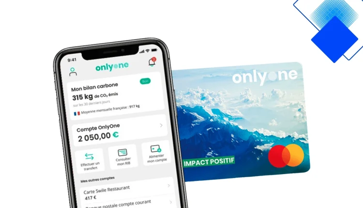 Only One la carte bancaire éco-responsable Mastercard en PVC recyclé avec compte courant numérique et frais transparents