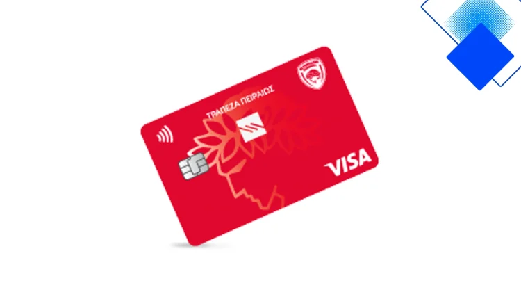 Οπαδική χρυσή κάρτα Olympiacos B.C. Visa της Τράπεζας Πειραιώς, δωρεάν συνδρομή, πόντοι και άτοκες δόσεις