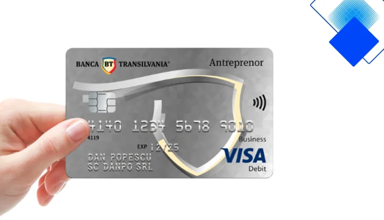 Visa Business Silver RON de la Banca Transilvania, card de credit pentru firme cu perioadă de grație de 55 de zile și puncte STAR