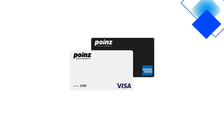 Poinz Swiss Loyalty Visa 0,25% Cashback, ohne Jahresgebühr, kostenlose Kreditkarte in der Schweiz