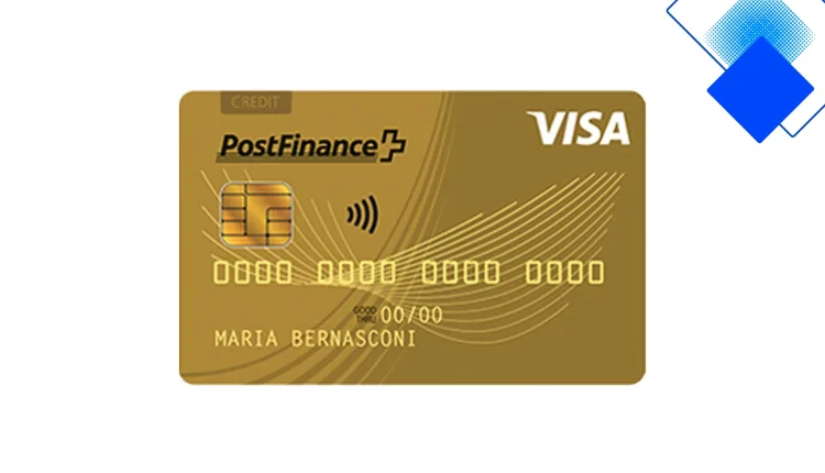 PostFinance Visa Gold Kreditkarte Schweiz mit hohem Kreditlimit, umfassender Reiseversicherung und attraktivem Cashback